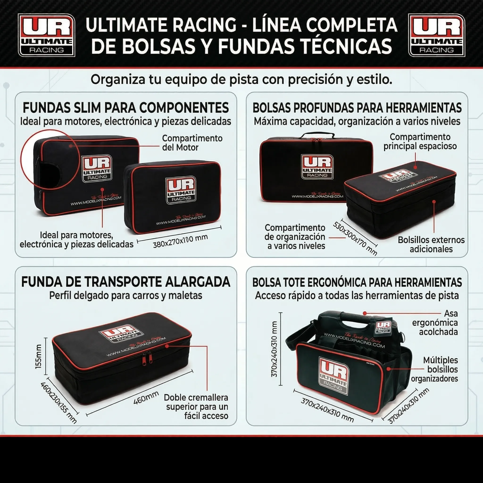 Ultimate Racing presenta su nueva gama de bolsas y soluciones de transporte para pilotos RC