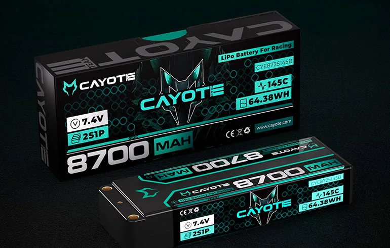 Potencia Imbatible: Batería Lipo de 8700mAh de Team Cayote para Carreras 1:10